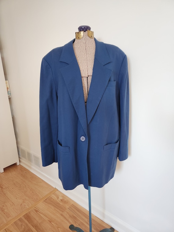 Vintage Blue Pendleton Wool Suit Jacket --- Retro 