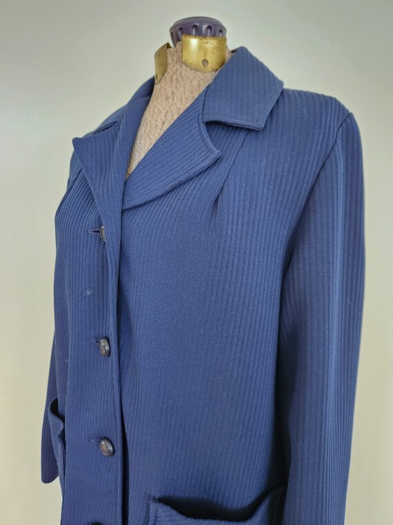 Vintage Dutchmaid Navy Blue Jacket Style Shirt --… - image 4