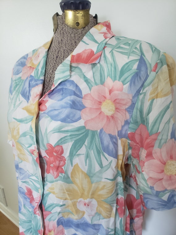 Vintage Alfred Dunner Colorful Hawaiian Floral Sh… - image 3