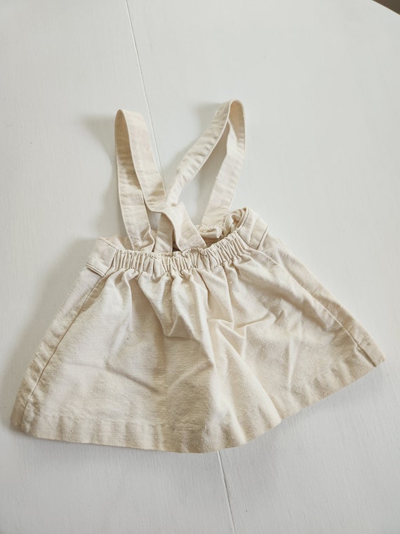 Vintage Cream White Overalls Dress Skirt Retro Ba… Gem