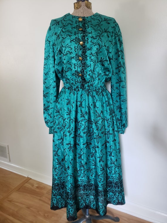 Vintage Lady Carol of New York Blue-Green with Bl… - image 2