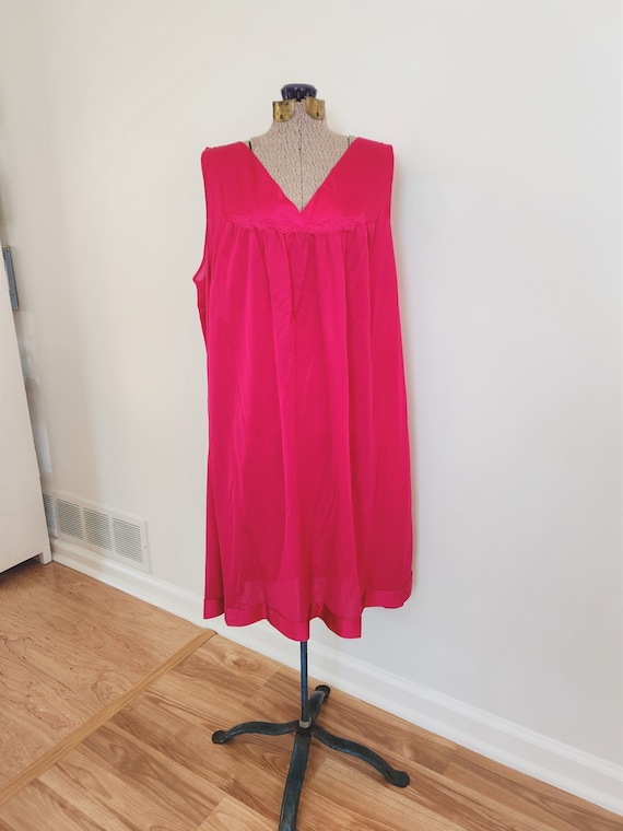 Vintage Vanity Fair Pink Tank Top Night Dress ---… - image 1