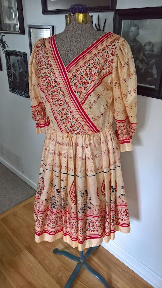 Vintage 1980's Flirty Bohemian Style Dress --- Ret