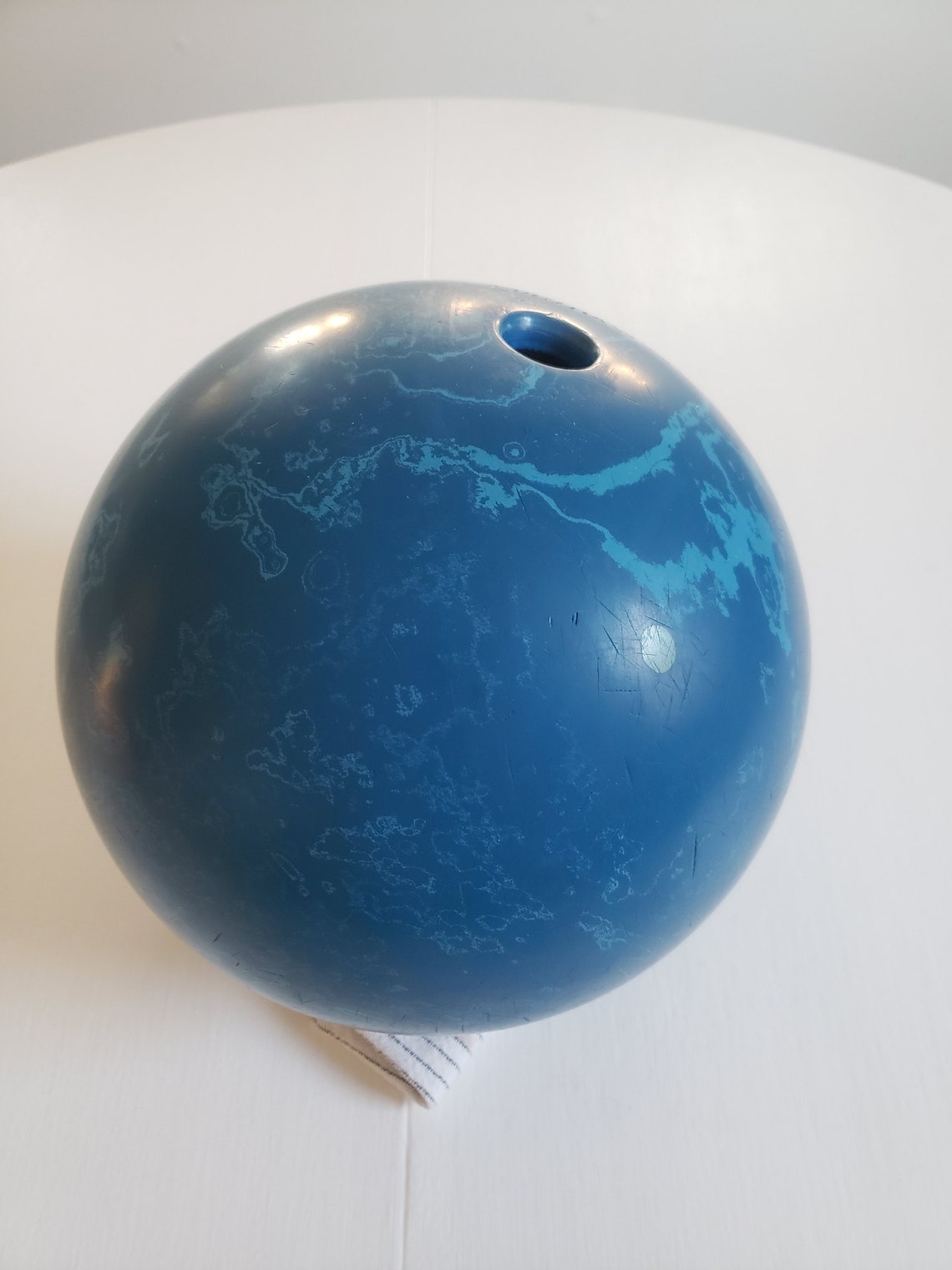 Vintage Brunswick Neptune Marbled Blue Bowling Ball 12.5 Lbs Etsy