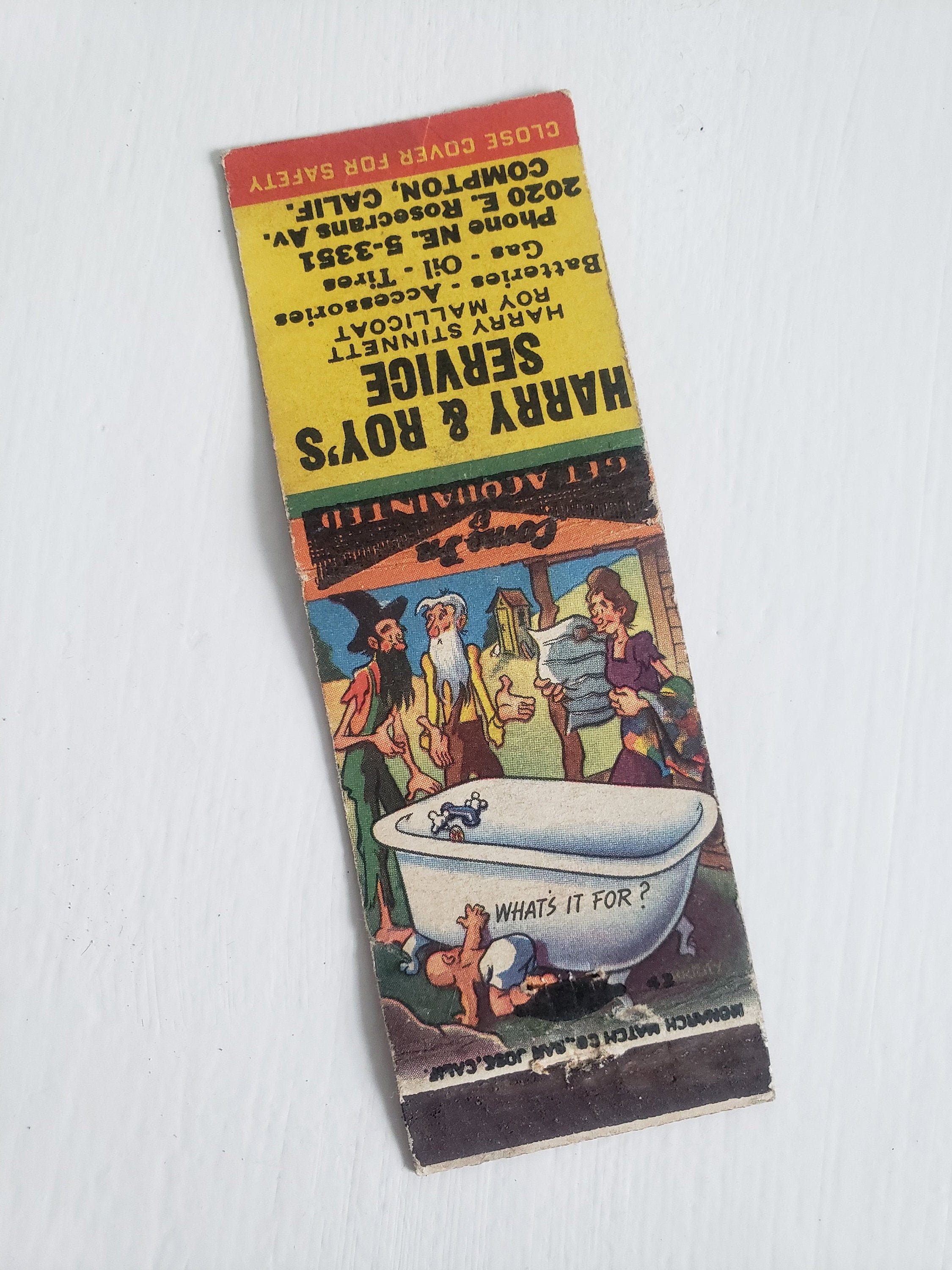 Vintage Hillbilly Americana Matchbook Cover What S It Etsy