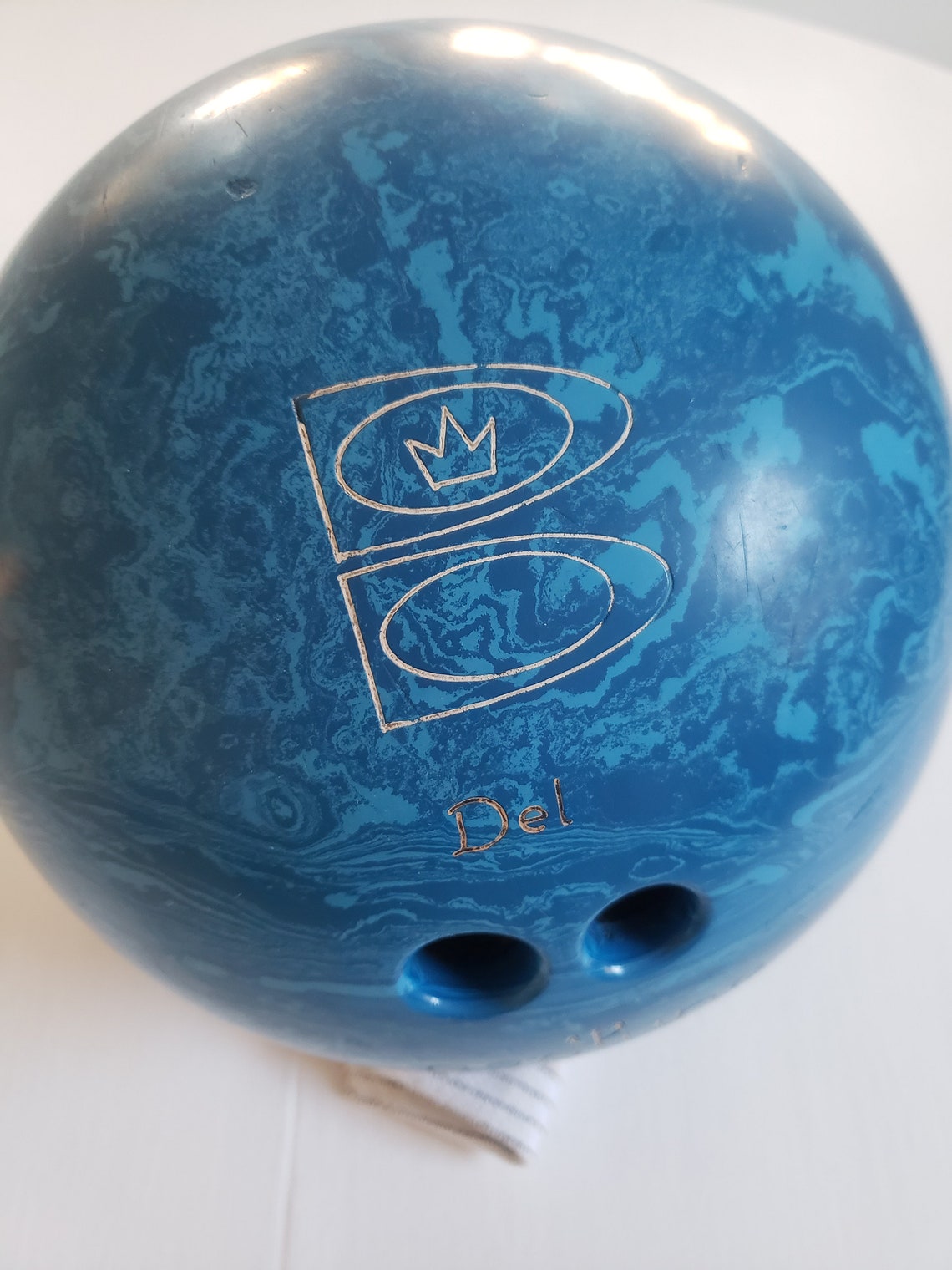 Vintage Brunswick Neptune Marbled Blue Bowling Ball 12.5 Lbs Etsy