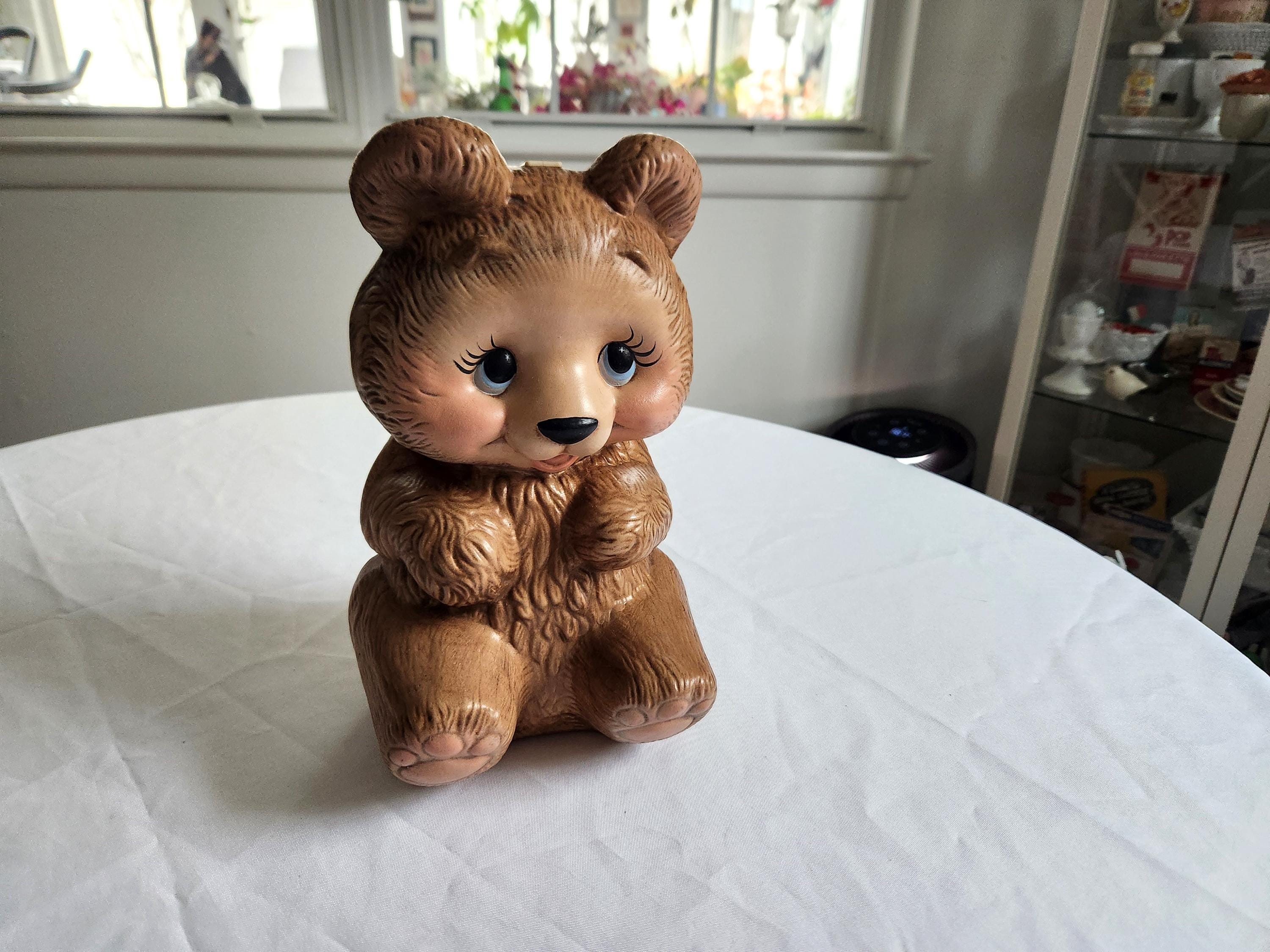 Vintage Goodwell Hold Co. Ceramic Brown Teddy Bear No. 508 Coin