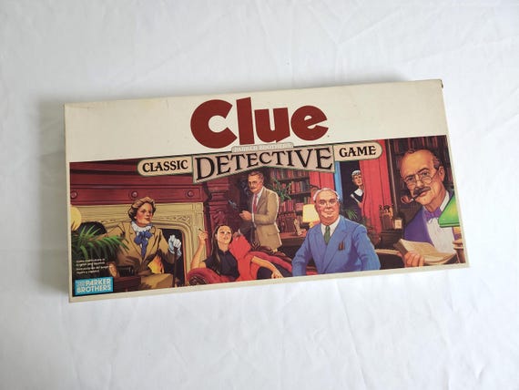 Vintage Clue Detective Board Game --- Retro 1980s Classic Parker