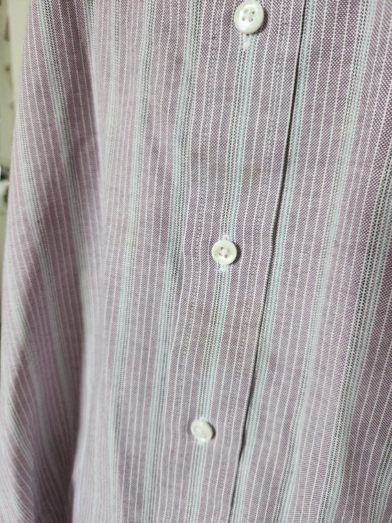 Vintage Stafford Purple Striped Oxford Button Dow… - image 10