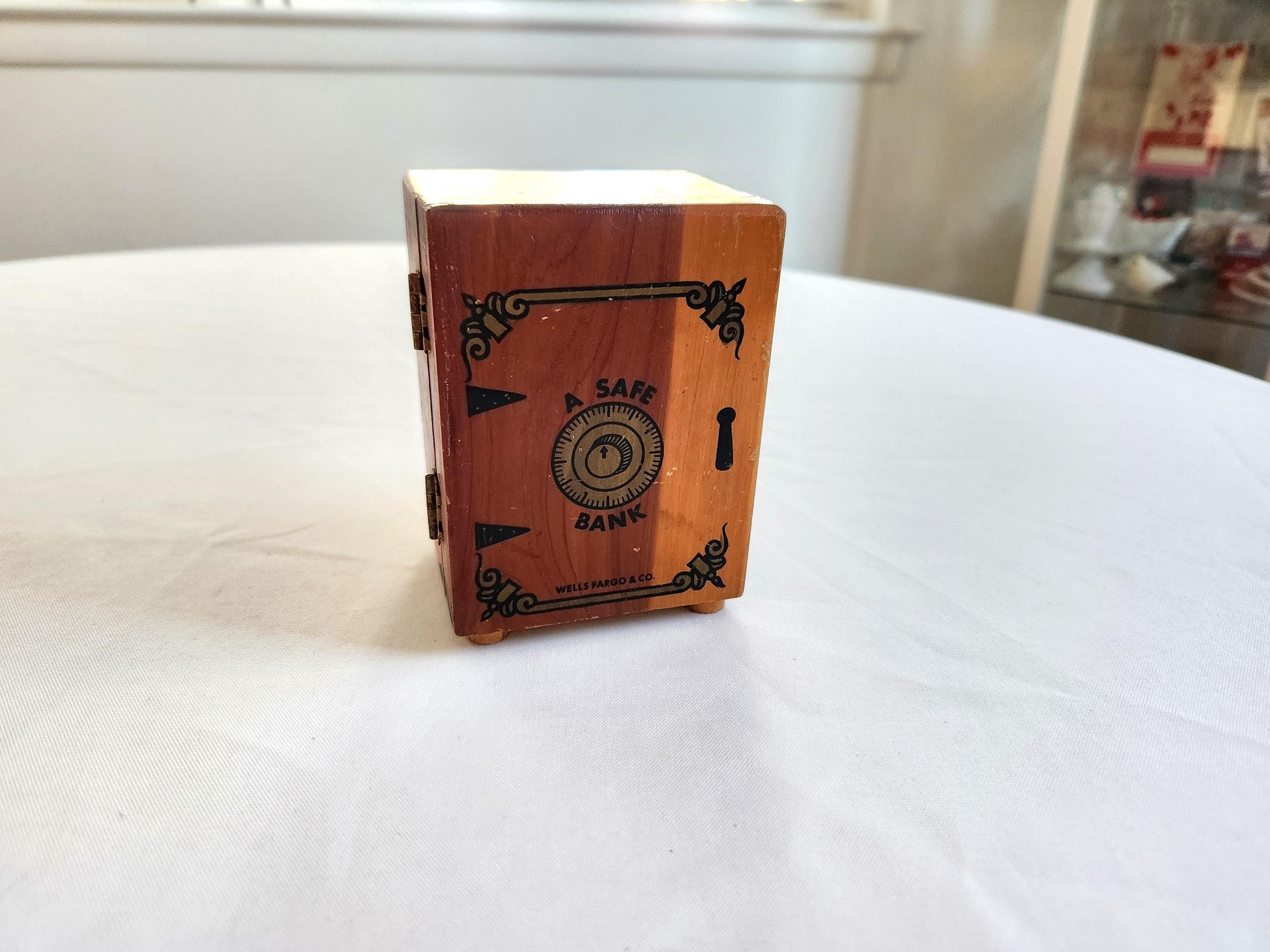 Vintage Safe Bank Wooden Coin Bank Box - Seneca Indian Reservation ...
