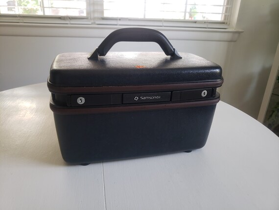 Carry on Suitcase, Samsonite Train Case Vintage 80s Storage Case Makeup Case