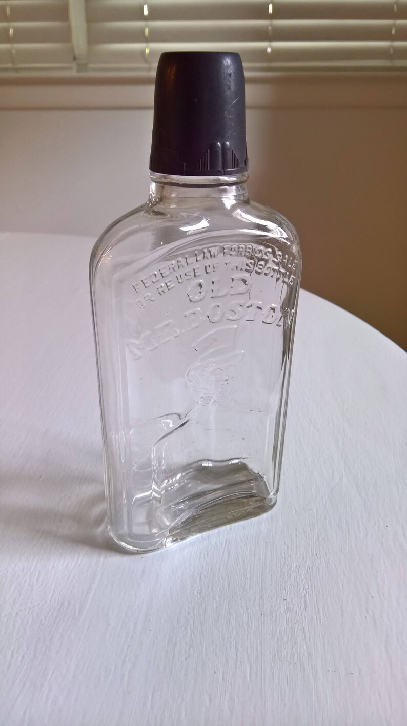 Vintage Old Mr. Boston Embossed Bottle Retro 1950's Etsy