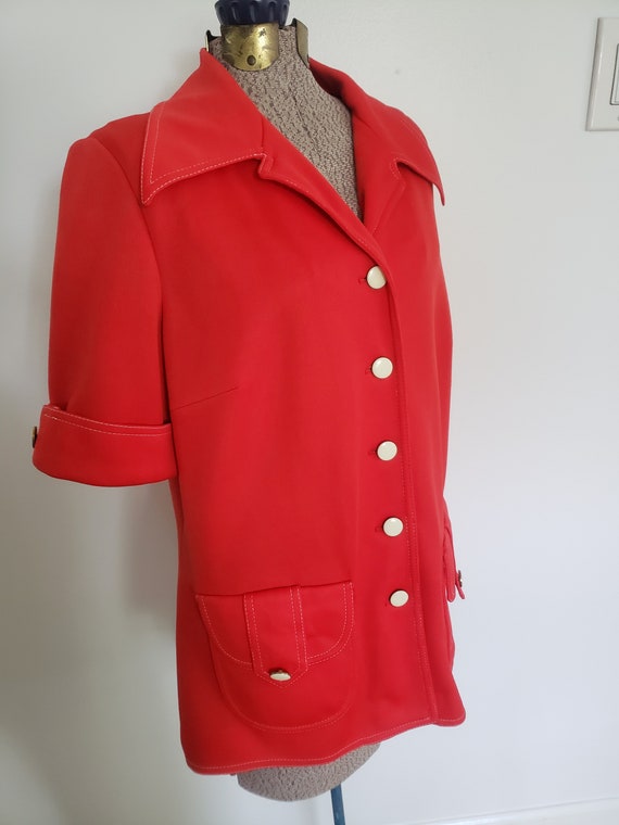 Vintage Butte Knit Cherry Red Suit Jacket Style B… - image 7
