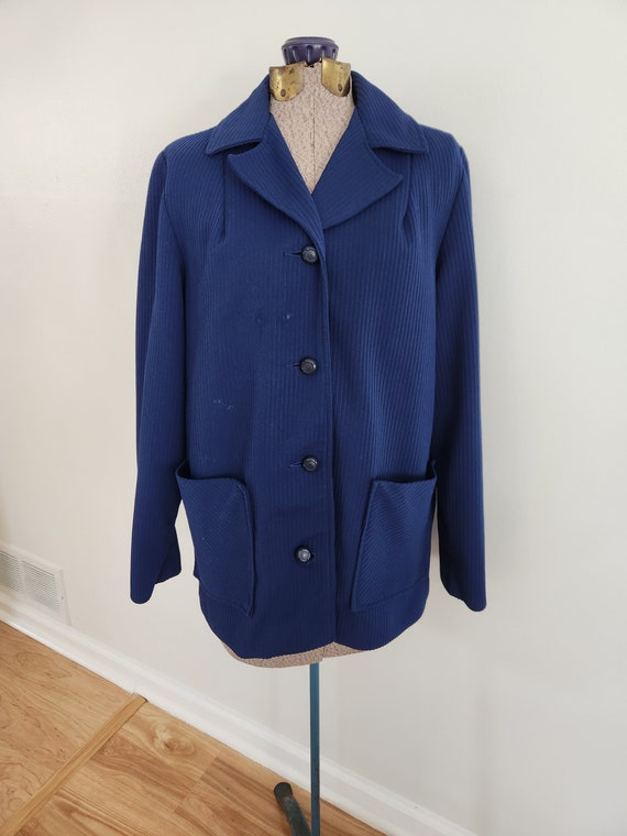 Vintage Dutchmaid Navy Blue Jacket Style Shirt --… - image 1