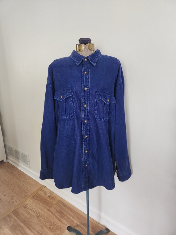 Vintage Old Navy Clothing Classic Blue Corduroy Button Down