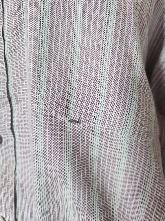 Vintage Stafford Purple Striped Oxford Button Dow… - image 9