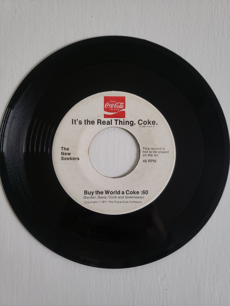 Coca-Cola Vintage Promotional 45 rpm Record Buy the World a | Etsy