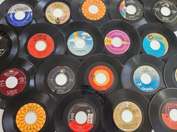 Vintage 45 Rpm Records - Random Set of 10 - Retro 45s Single