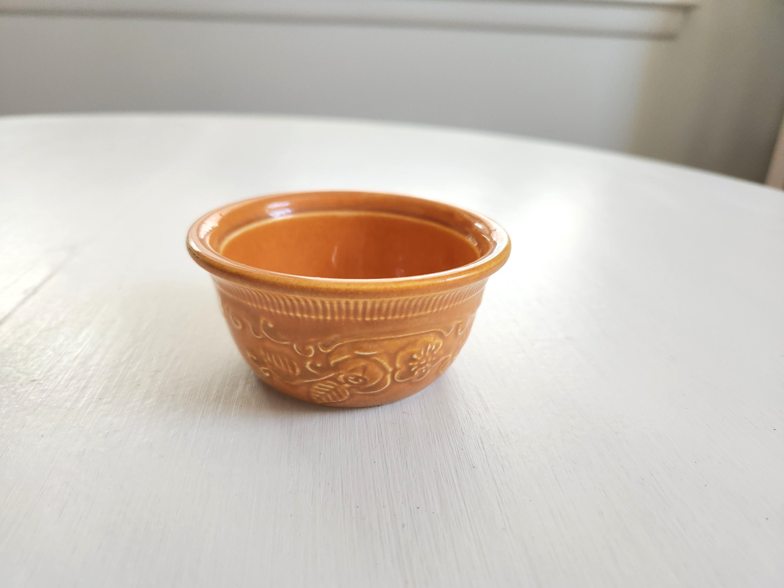 Grand bol faïence, frise florale, vintage - Acolytes Antique