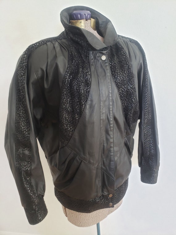 80’s/90’s Black Leather Motorcycle Jacket by Wilsons main image 1