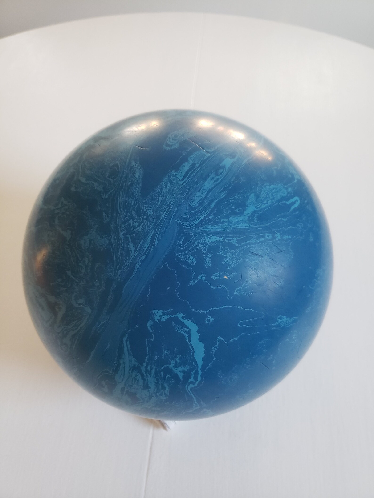 Vintage Brunswick Neptune Marbled Blue Bowling Ball 12.5 Lbs Etsy