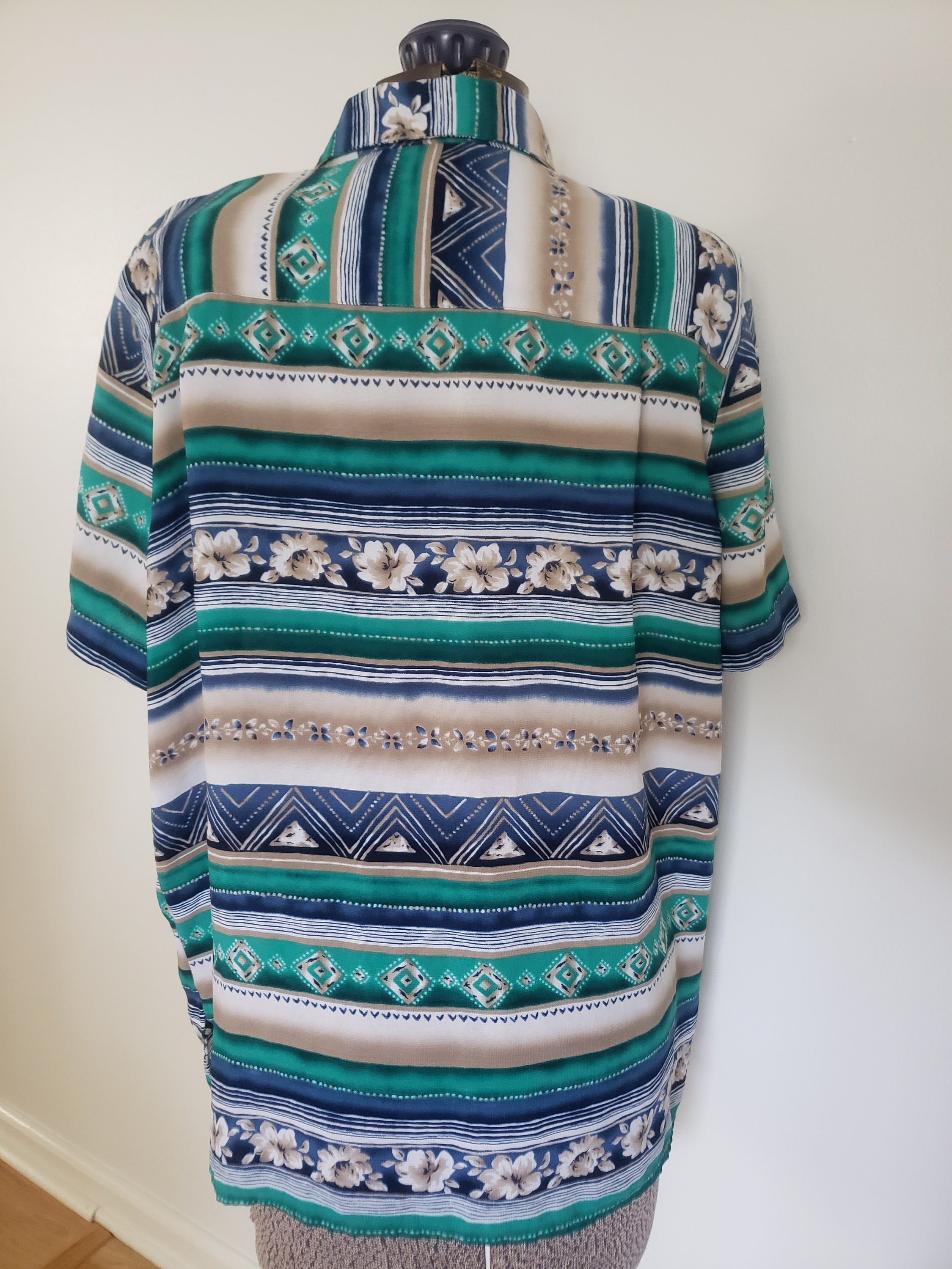 Vintage Alfred Dunner Cool Green Blue 