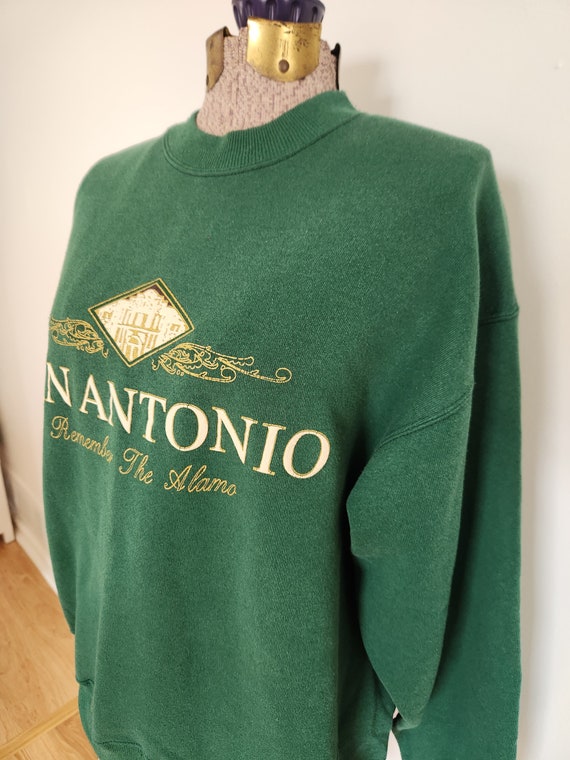 Vintage San Antonio Pine Green Sweatshirt - Remeb… - image 5