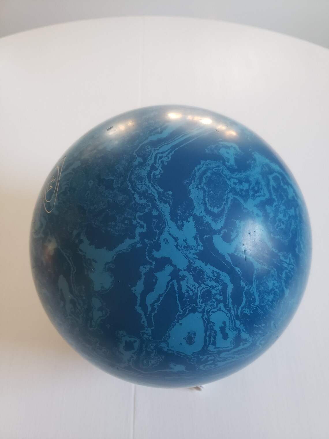 Vintage Brunswick Neptune Marbled Blue Bowling Ball 12.5 Lbs Etsy