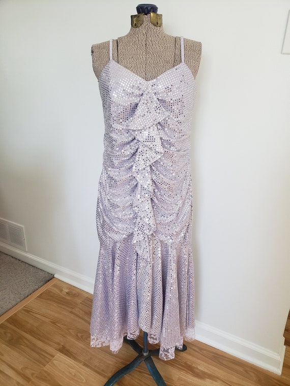 Vintage Lilac Purple Sparkly Sequin Shiny Prom Dre