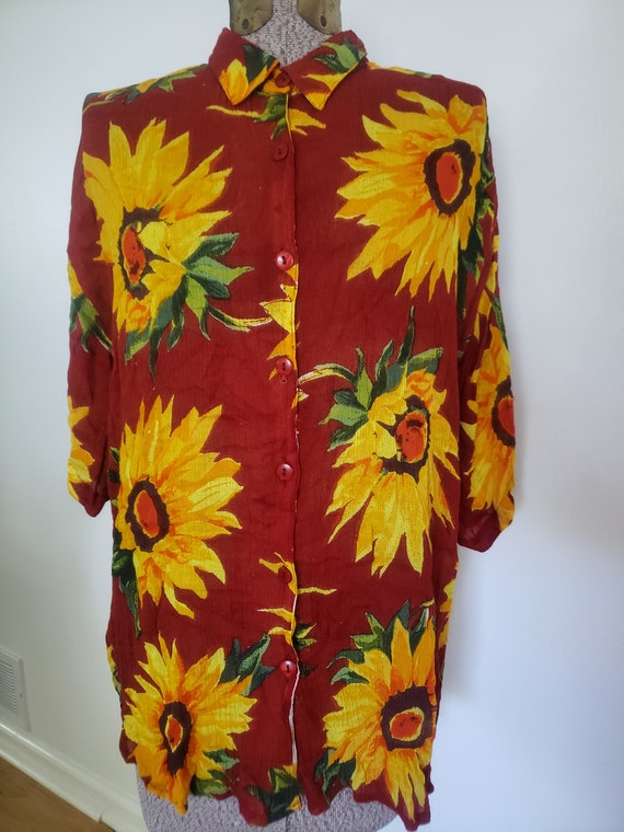 Vintage Point One Classics Sunflower Shirt --- Re… - image 2