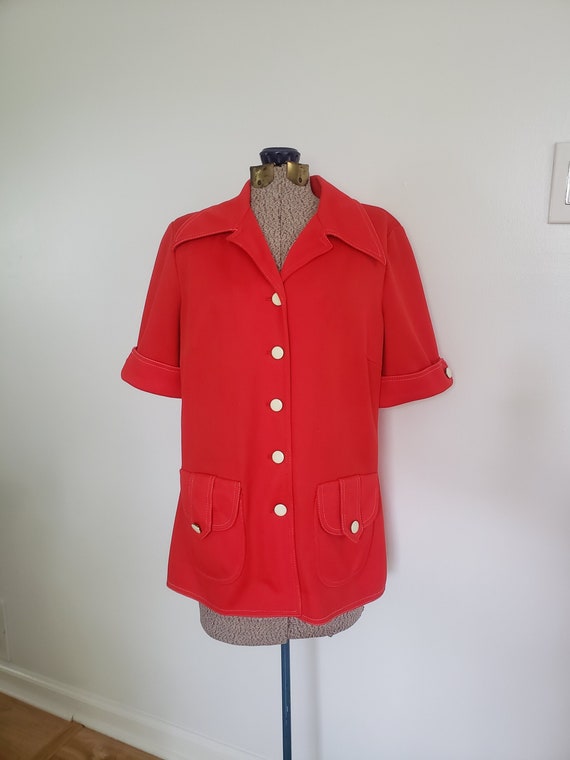 Vintage Butte Knit Cherry Red Suit Jacket Style B… - image 1