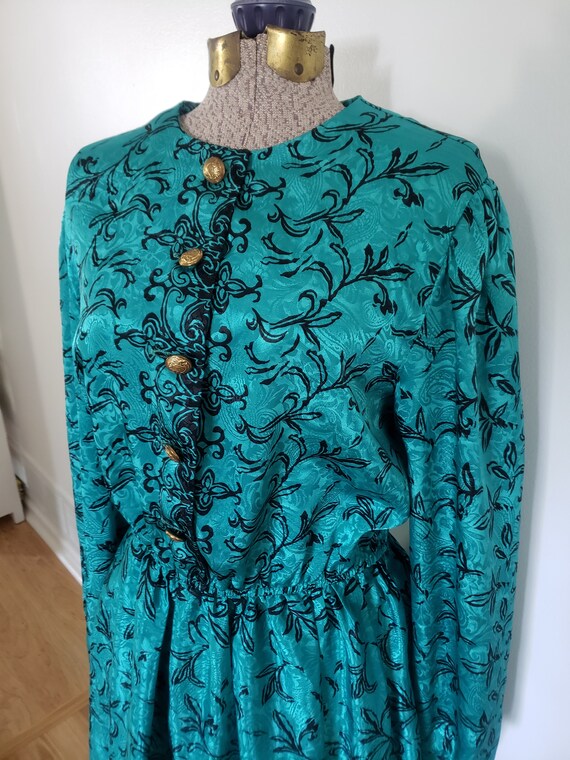 Vintage Lady Carol of New York Blue-Green with Bl… - image 3