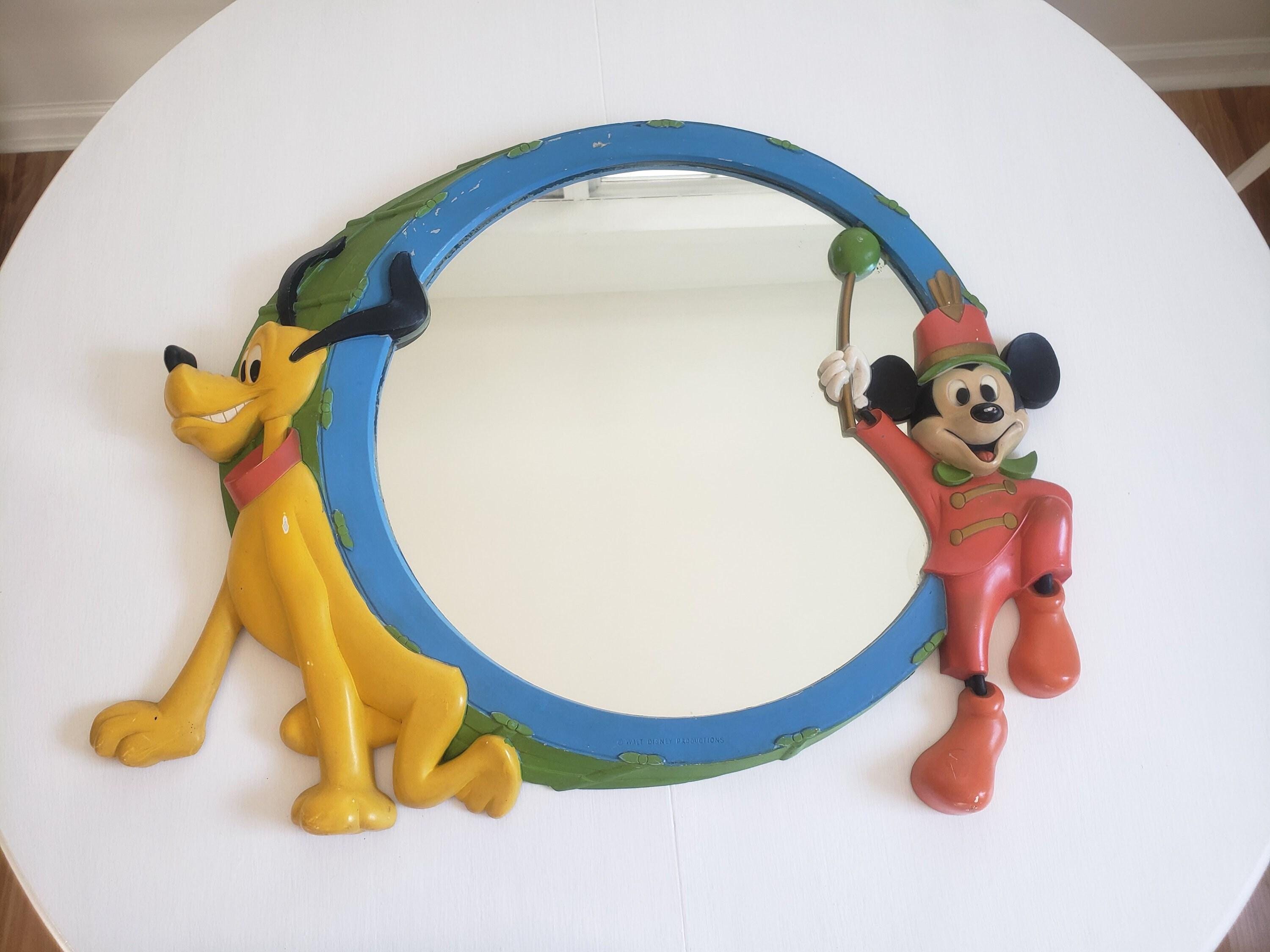 Vintage Marching Band Mickey Mouse & Pluto Mirror --- Retro 1960s