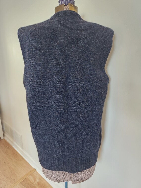 Vintage Robert Bruce Dark Blue V-Neck Sweater Ves… - image 5