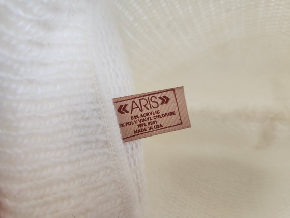 Vintage Aris White Knit Acrylic Fedora Style Hat … - image 8