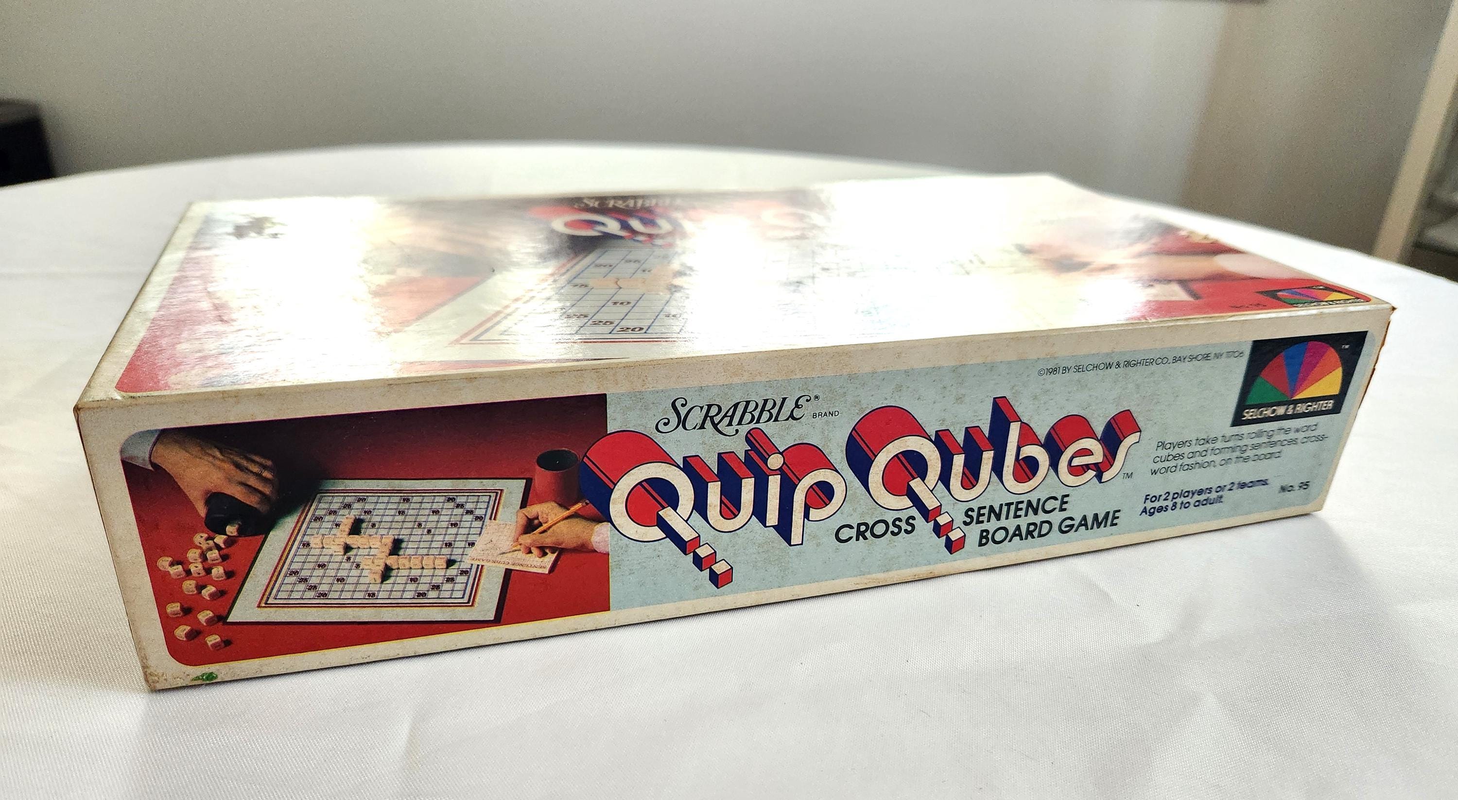 Quip Math Game Vintage Scrabble Quip Cubes Cross Sentence Game --- Retro 1980s Selchow ...