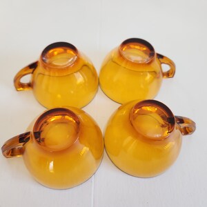 Vintage Amber Brown Glass Snack & Drink Serving Set - Set of Six Pieces - Retro Colored Glassware Groovy Servingware Plates and Tea Cups image 6