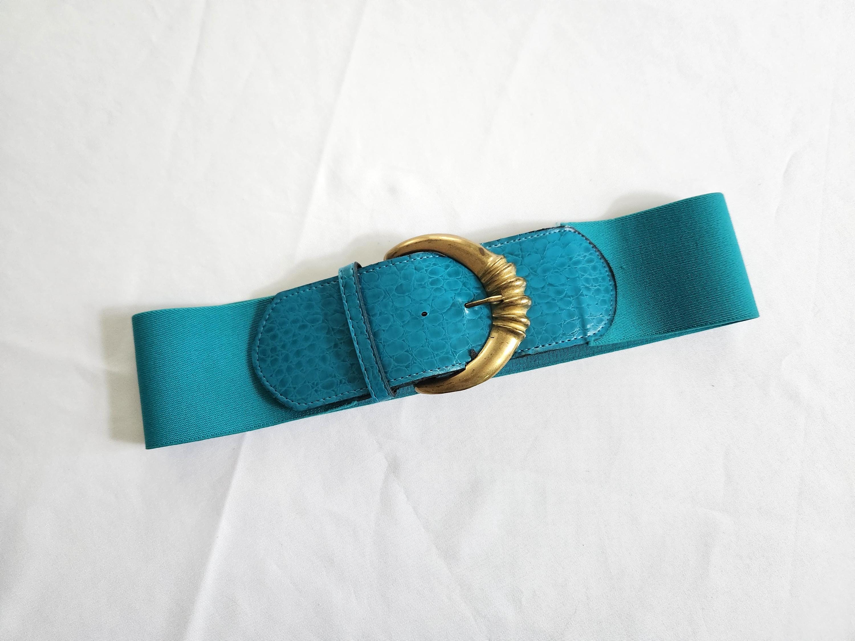 Vintage Teal Braided Silver Shell Clasp Adjustable Waist Belt Made In Austria Teal Belt - Etsy main image 2