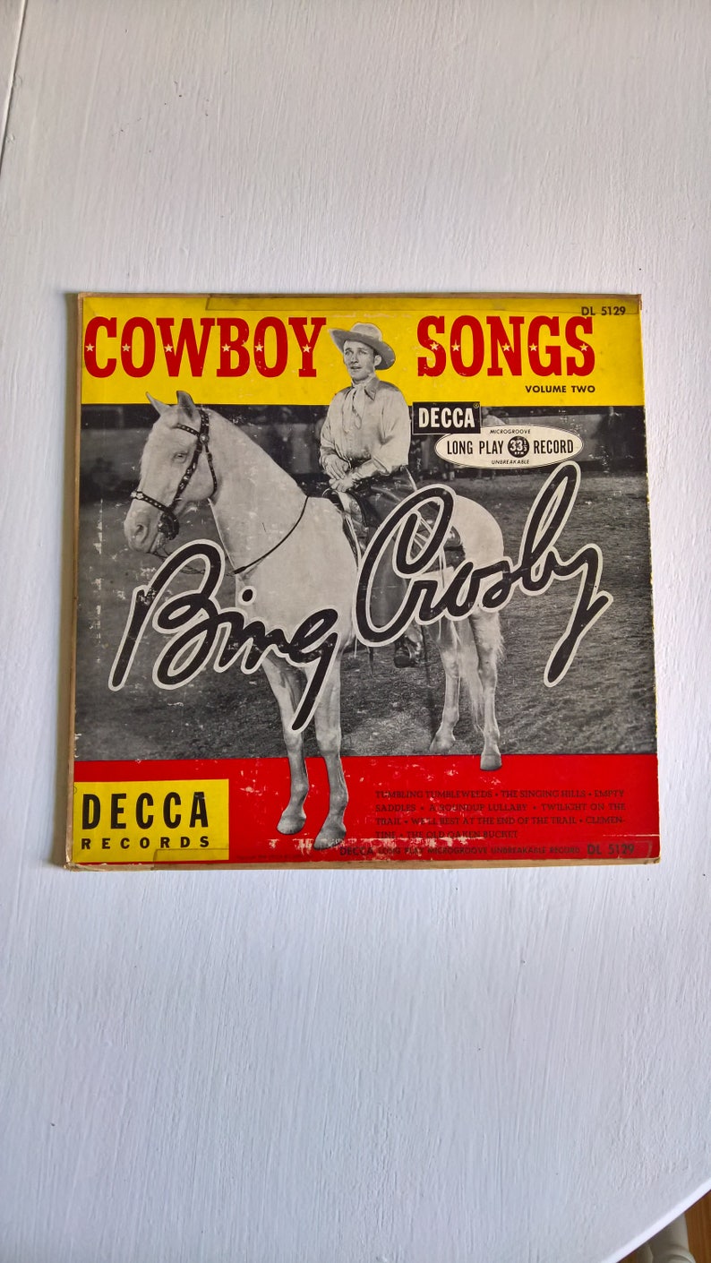 Sale Cowboy Songs Volume Two Bing Crosby Vintage Record Etsy