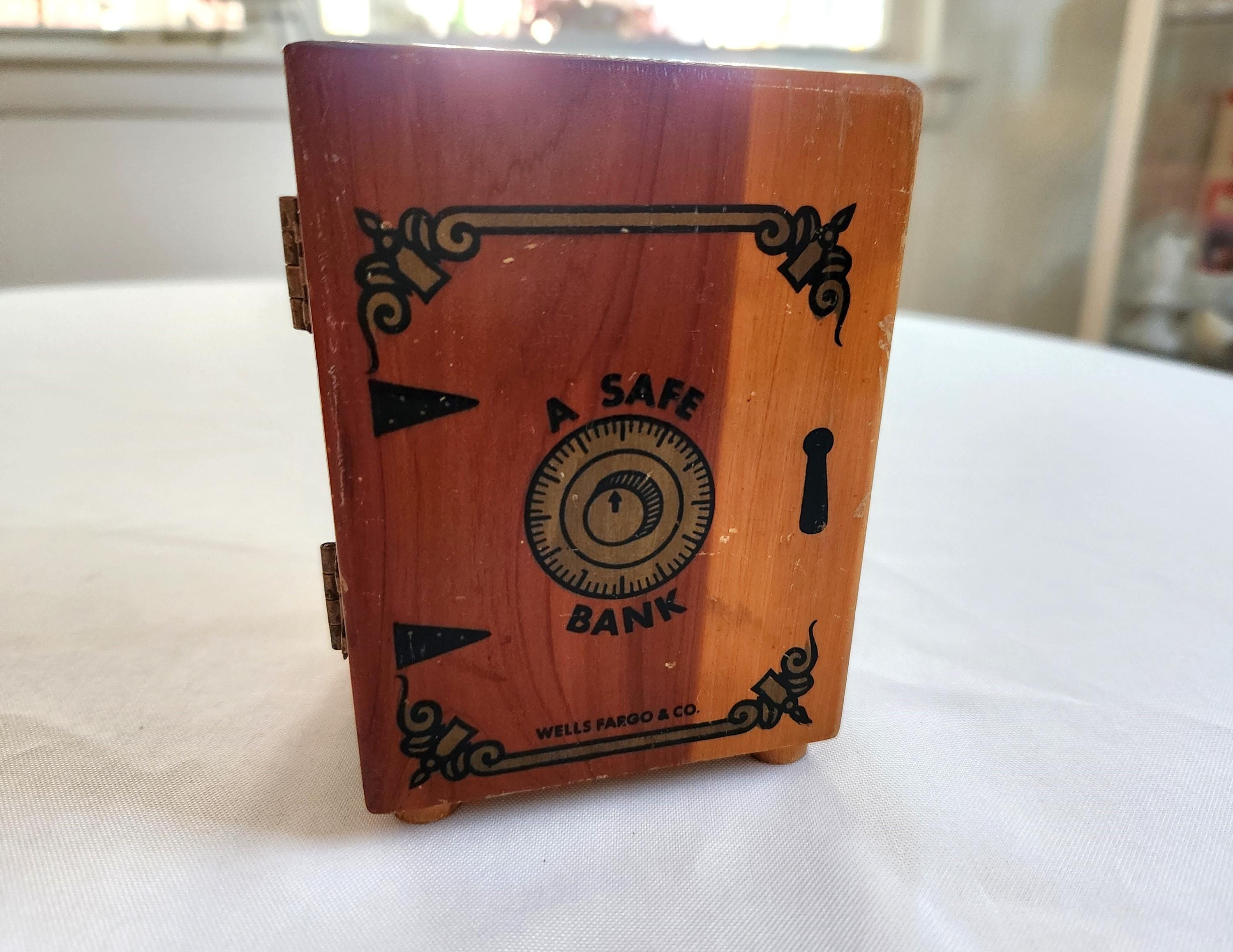 Vintage Safe Bank Wooden Coin Bank Box - Seneca Indian Reservation ...