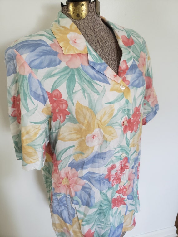 Vintage Alfred Dunner Colorful Hawaiian Floral Sh… - image 7