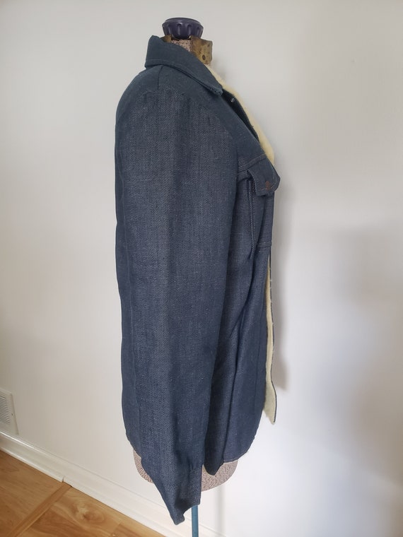 Vintage Denim & Faux Sherpa Fleece Lined Jacket -… - image 6