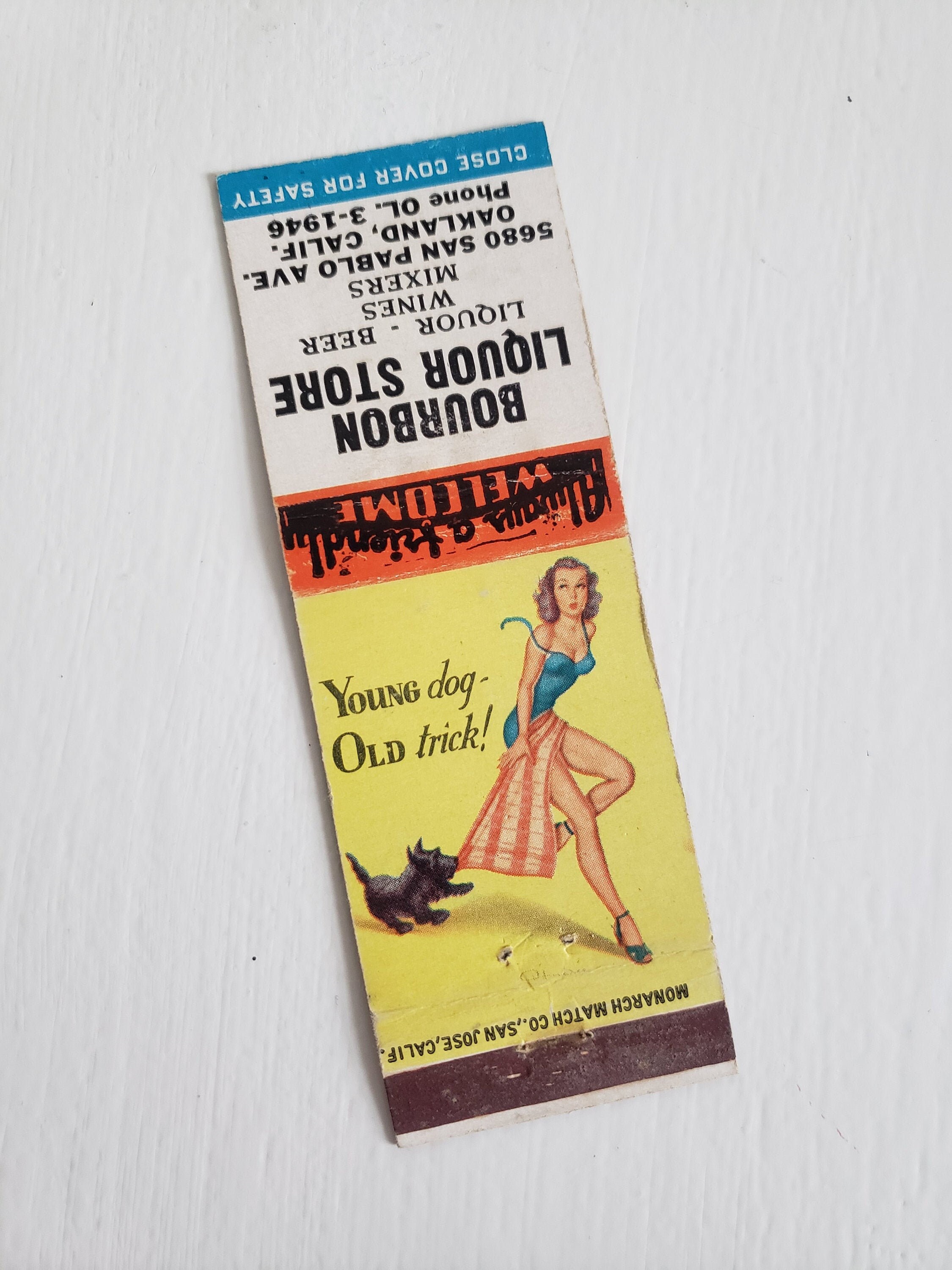 Vintage Girlie Pin Up Matchbook Cover Young Dog Old Trick Etsy New Zealand