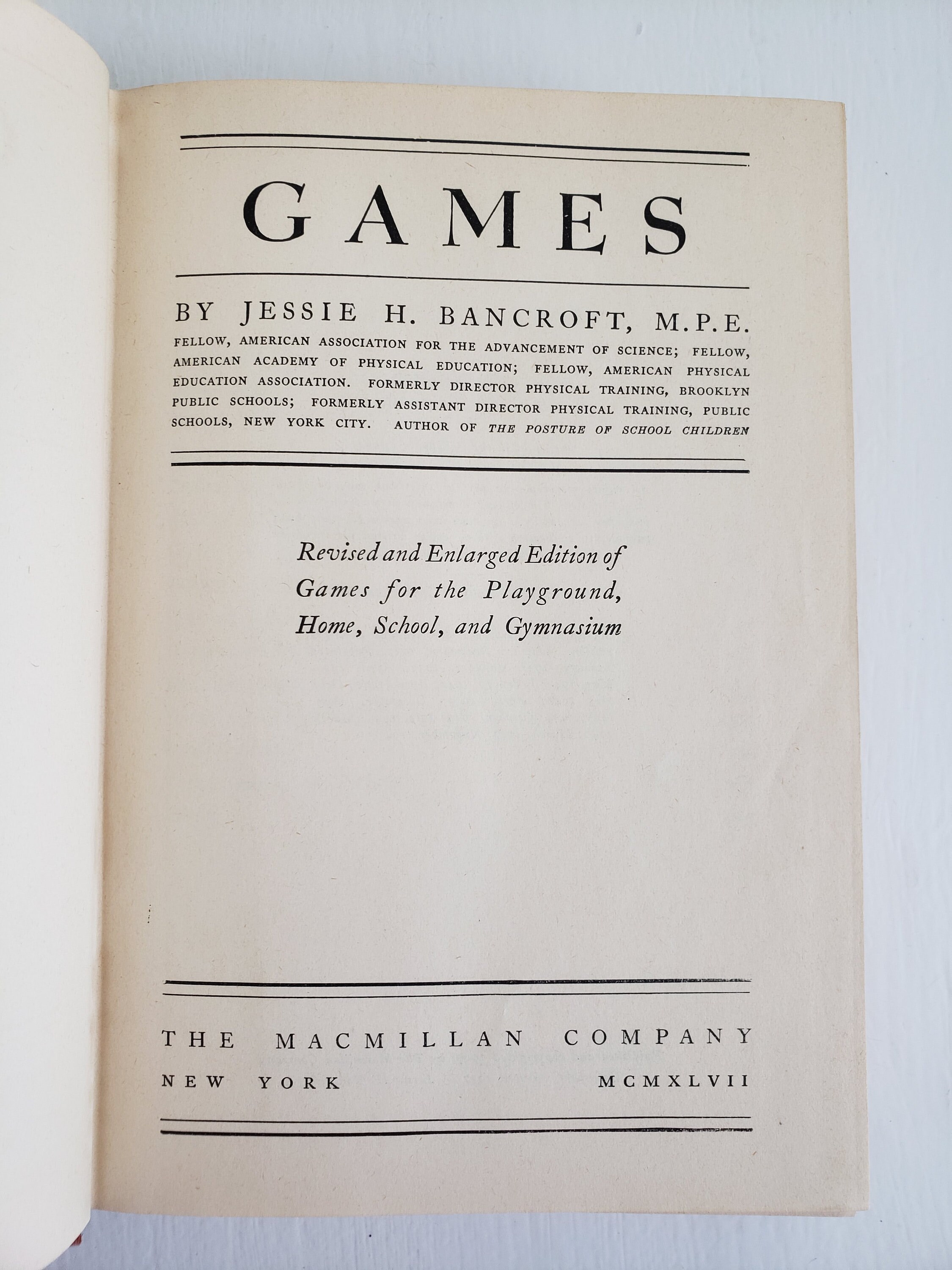 Games by Jessie H. Bancroft Vintage 1930's 1940's | Etsy