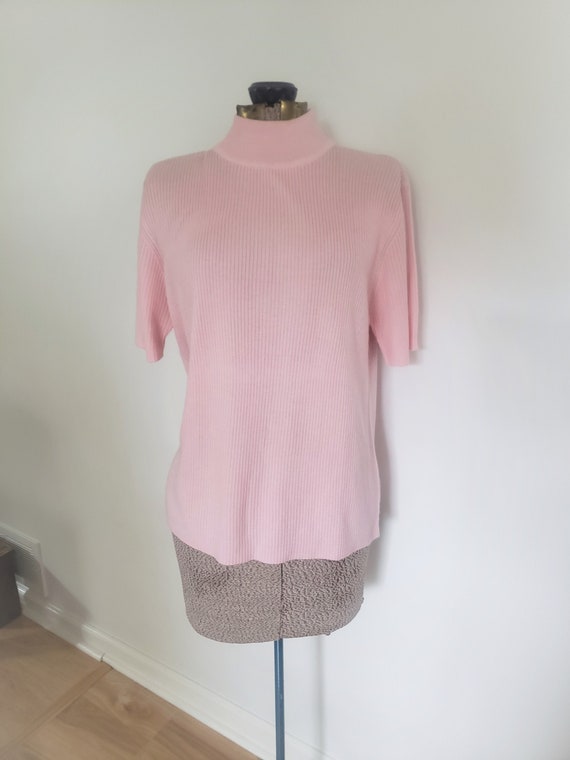 Vintage Croft & Barrow Pastel Pink Short Sleeve Ri