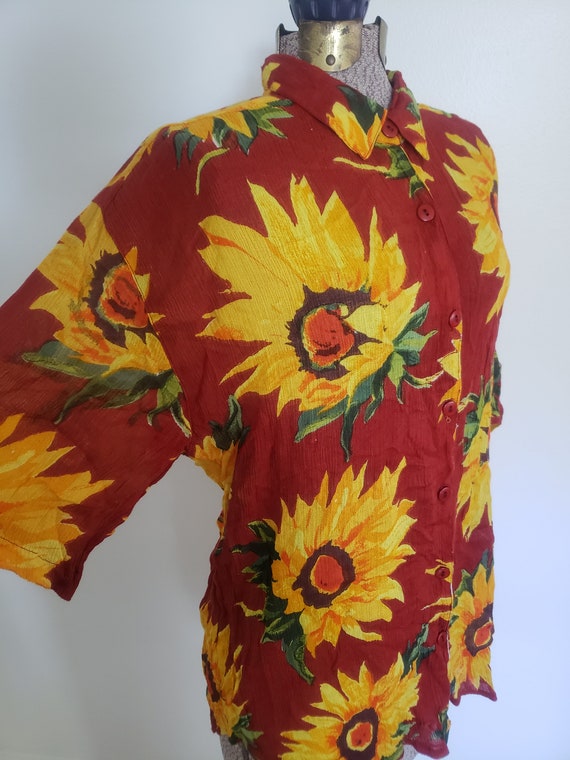 Vintage Point One Classics Sunflower Shirt --- Re… - image 7