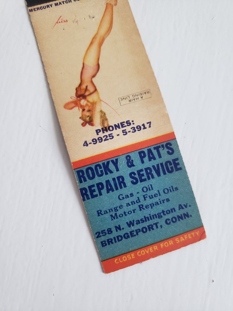 Hair Raising Retro 1940/'s 1950/'s Advertising Match Book Mid-Century Paper Ephemera Vintage Girlie George Petty Pin-Up Matchbook Cover