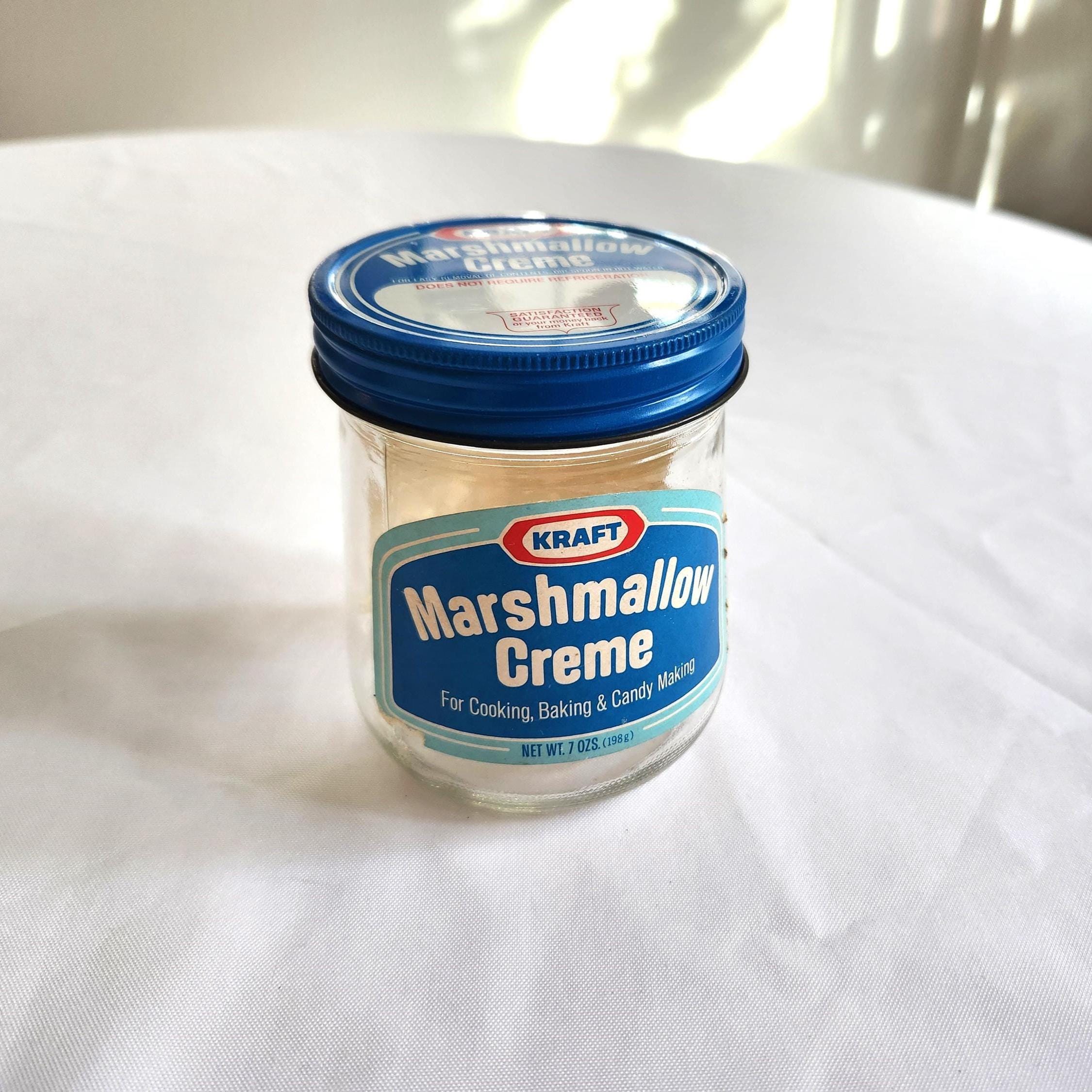 Vintage Kraft Marshmallow Creme Jar --- Retro Anchor Hocking Sweet