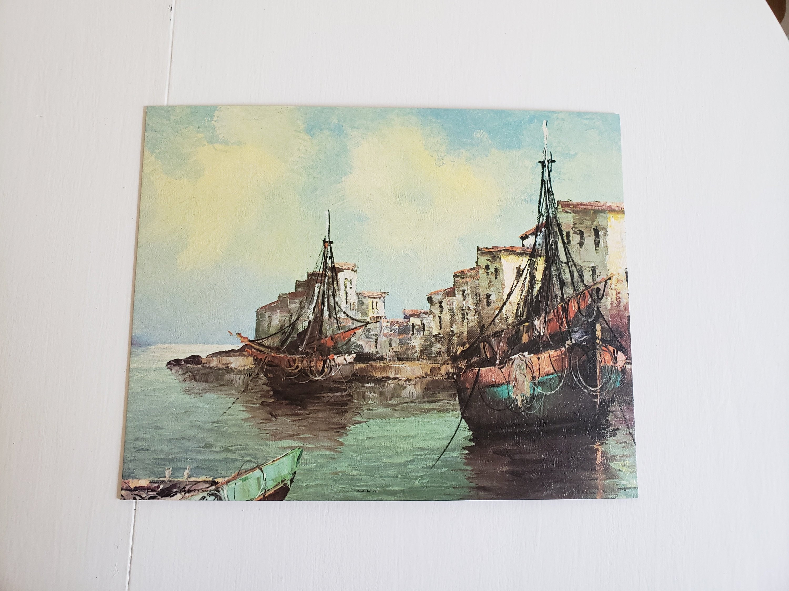 Vintage Boats in Port by Racasetti Print Art Treasures