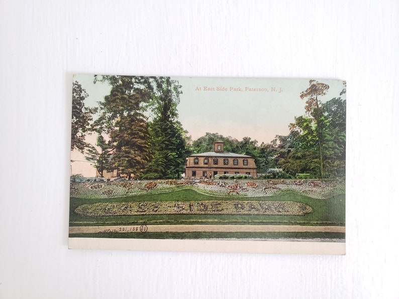 - Little Spring Landscape Print - New Jersey Postcard Vintage 1910/'s Historic Landmark Antique East Side Park Mansion in Paterson